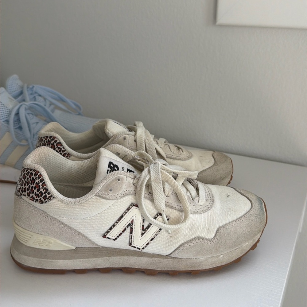 New Balance 515 Cream Leopard Print Sneakers